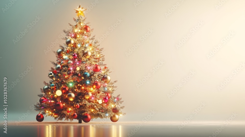 luxry and shiny christmas tree with balls luxry and shiny christmas tree with balls
