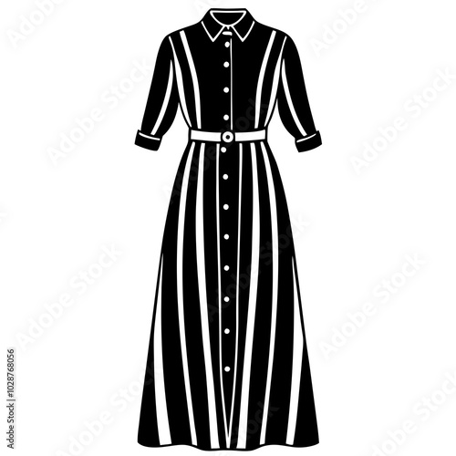 black and white maxi shirt dress