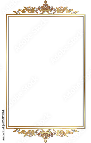 Gold border frame deco art nouveau simple line corner