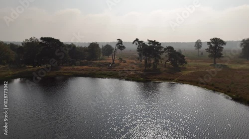 Serene Aerial View of Lake in Drents-Friese Wold Reserve photo