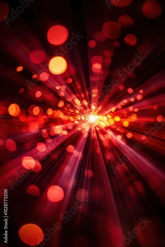 Red and Orange Bokeh Lights Abstract Background