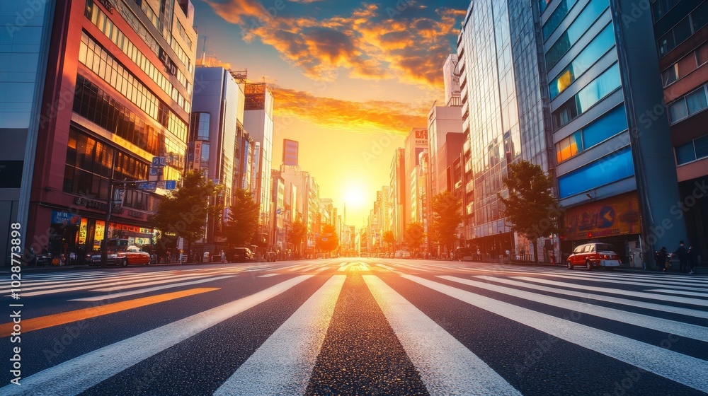 Obraz premium Golden Morning Light Over Urban Landscape