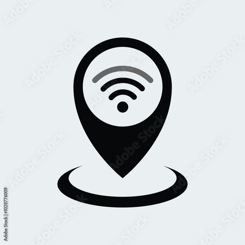 Location, address wifi signal icon