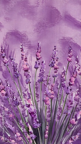 Purple lavender. Watercolor illustration set. Seamless background pattern. Fabric wallpaper print texture.