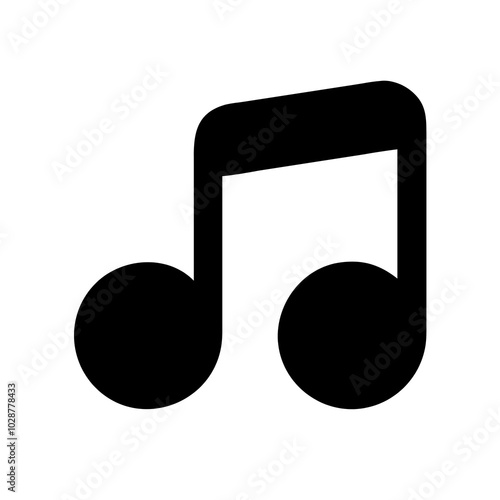 music note icon on white background