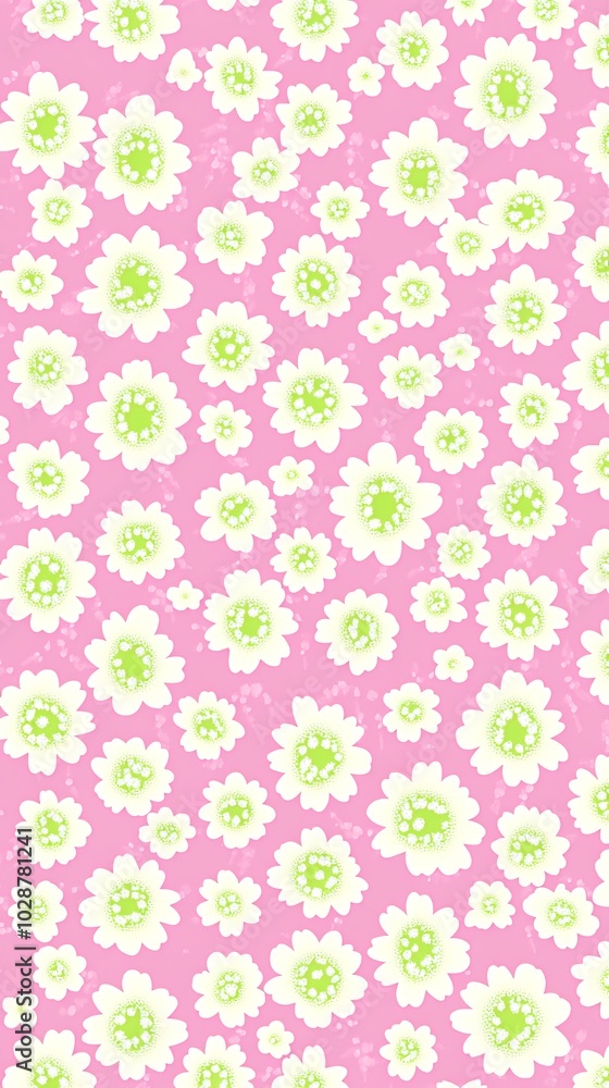 Seamless pattern with white flowers on a pink background. Seamless pattern with white flowers on a pink background.