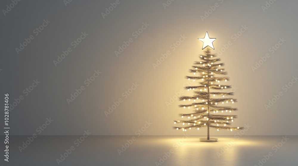 golden and lightining christmas tree on dark background golden and lightining christmas tree on dark background