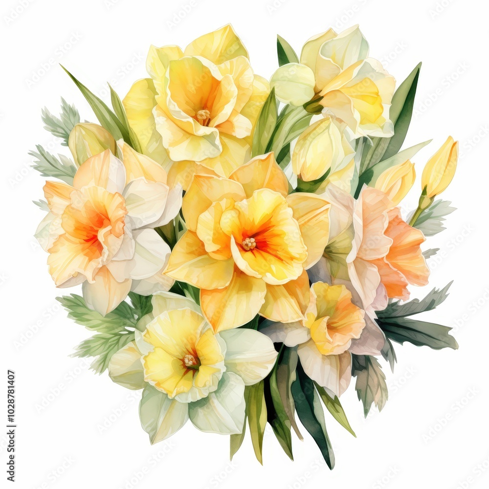 Bright Yellow Flower Bouquet with Daffodils Bright Yellow Flower Bouquet with Daffodils