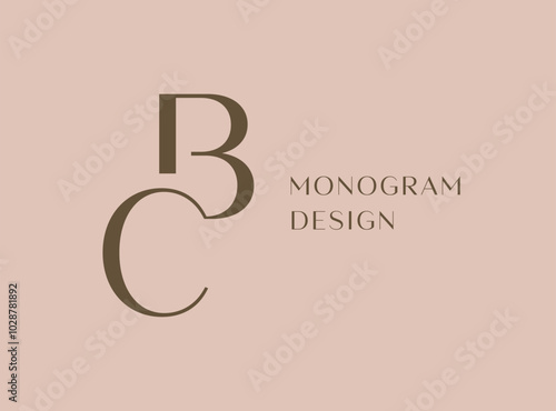 BC or CB letter logo icon design. Classic style luxury initials monogram.