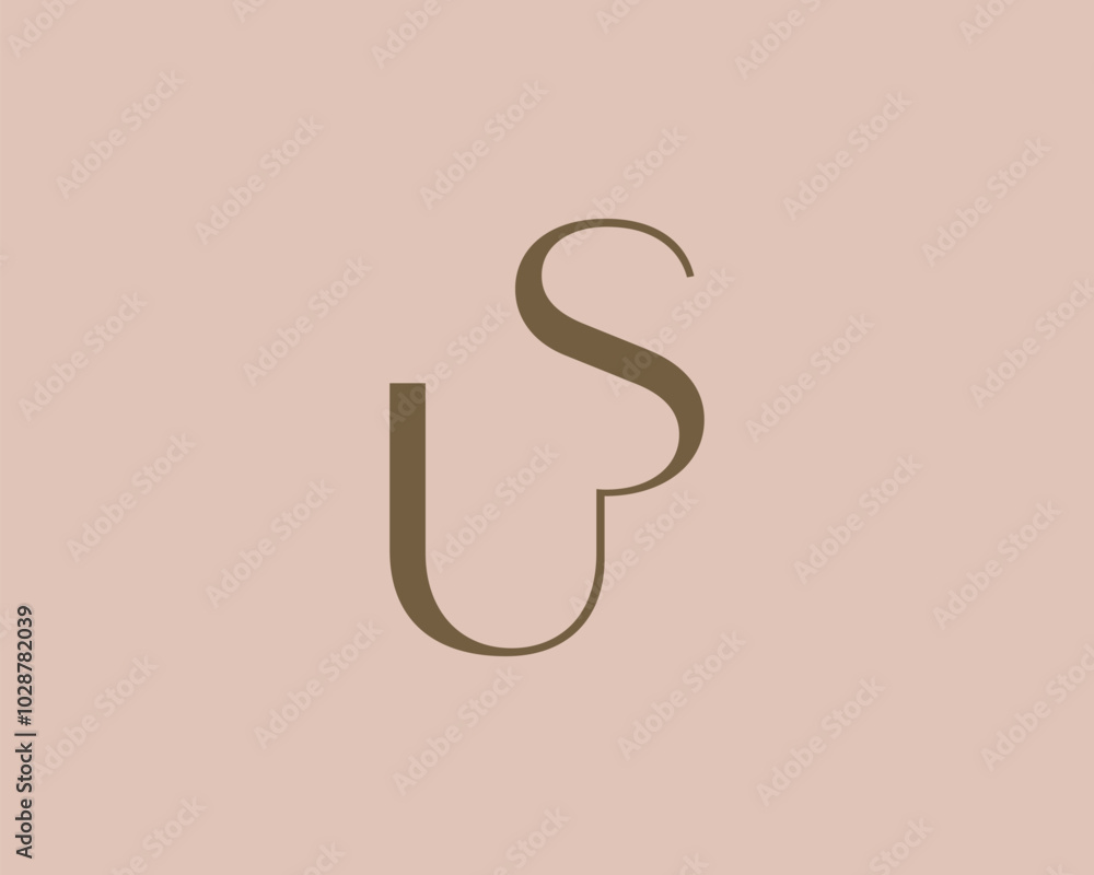 US or SU letter logo icon design. Classic style luxury initials monogram. US or SU letter logo icon design. Classic style luxury initials monogram.