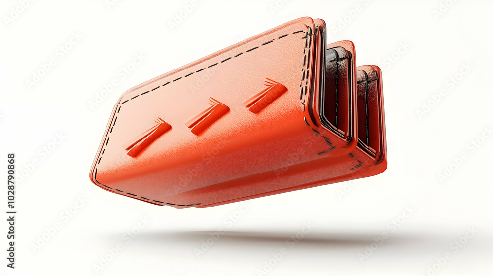 3D Floating Wallet Icon with Upward Arrows - Glossy Vector Illustration on Isolated White Background for Financial Growth and Savings Concepts 3D Floating Wallet Icon with Upward Arrows - Glossy Vector Illustration on Isolated White Background for Financial Growth and Savings Concepts