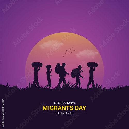 International Migrants Day, Migrants Day creative design for social media banner, poster vector illustration.