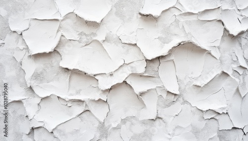 Rough white filler plaster texture showing a weathered wall surface with cracks