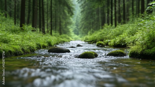 Wallpaper Mural A stream of water with rocks in it Torontodigital.ca