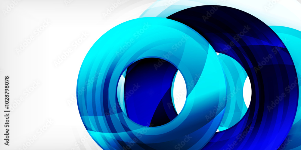 Fototapeta premium Bright colorful circles with light effects. Abstract background