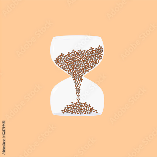 Coffee bean and hourglass