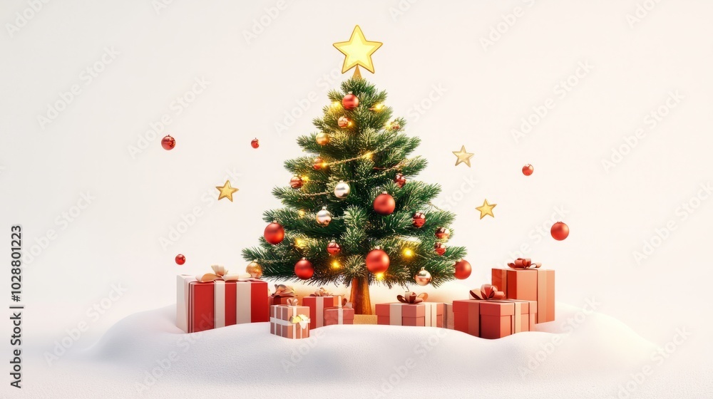 christmas tree with decoration and gifts christmas tree with decoration and gifts