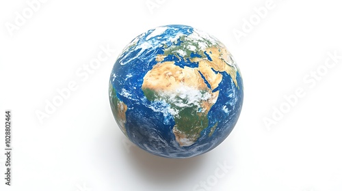 A 3D representation of Earth showcasing continents and oceans.