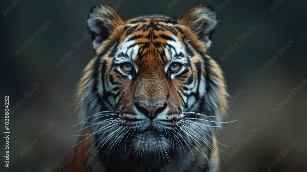 Siberian tiger portrait in zoo setting, endangered big cat face, beautiful yet dangerous predator with striped fur, wildlife animal expression showing aggression in jungle. Siberian tiger portrait in zoo setting, endangered big cat face, beautiful yet dangerous predator with striped fur, wildlife animal expression showing aggression in jungle.