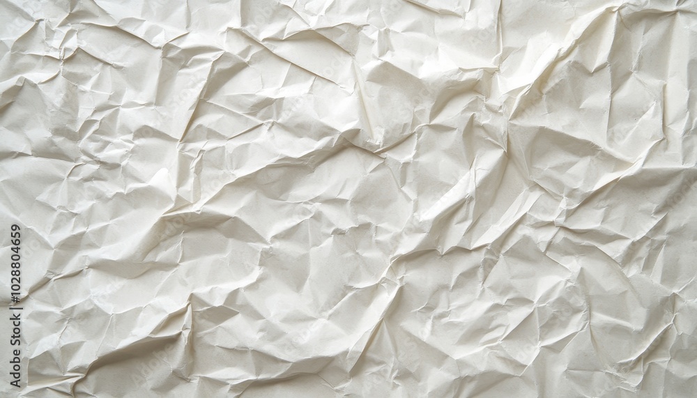 Obraz premium Crumpled white paper background texture for creative design and visual projects