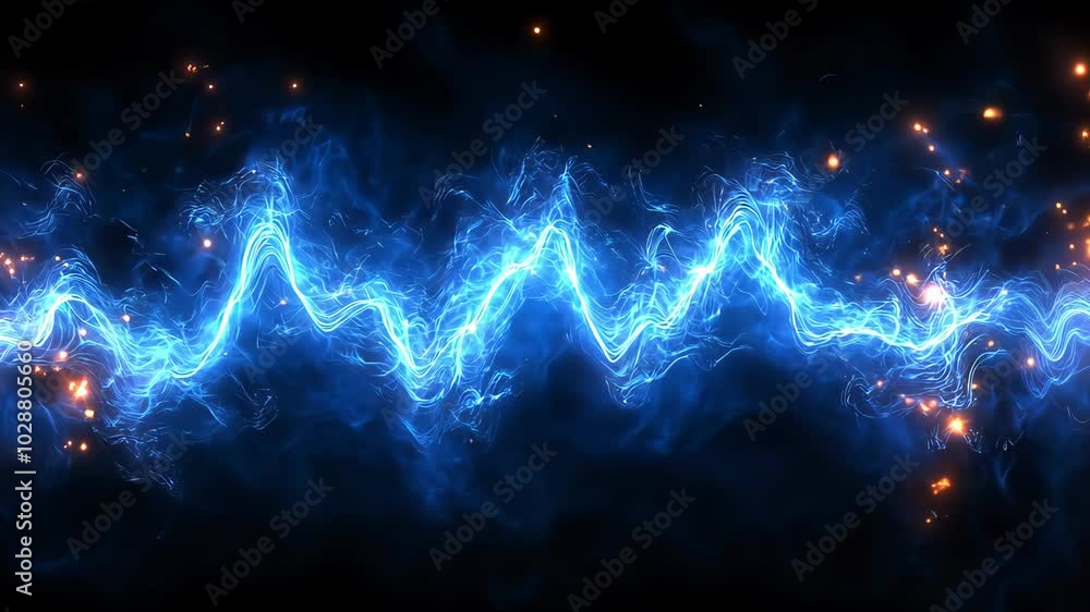 Blue energy wave traveling on black background Blue energy wave traveling on black background