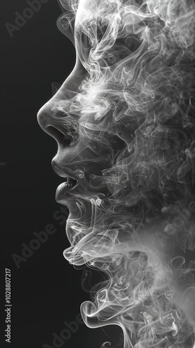 Abstract Smoke Portrait: A Dreamy Silhouette