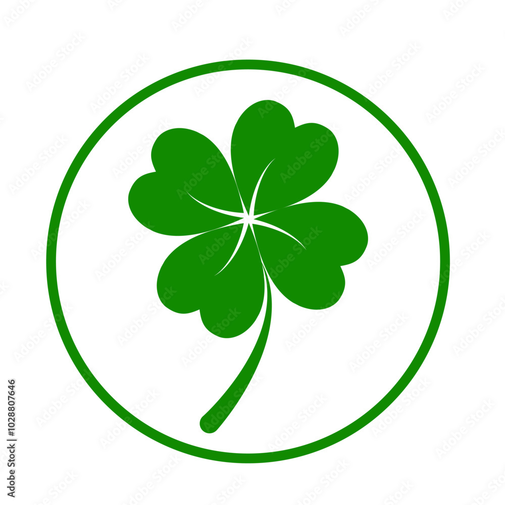 Leaf clover icon. Green clover icon on white background. Vector icon. Leaf clover icon. Green clover icon on white background. Vector icon.