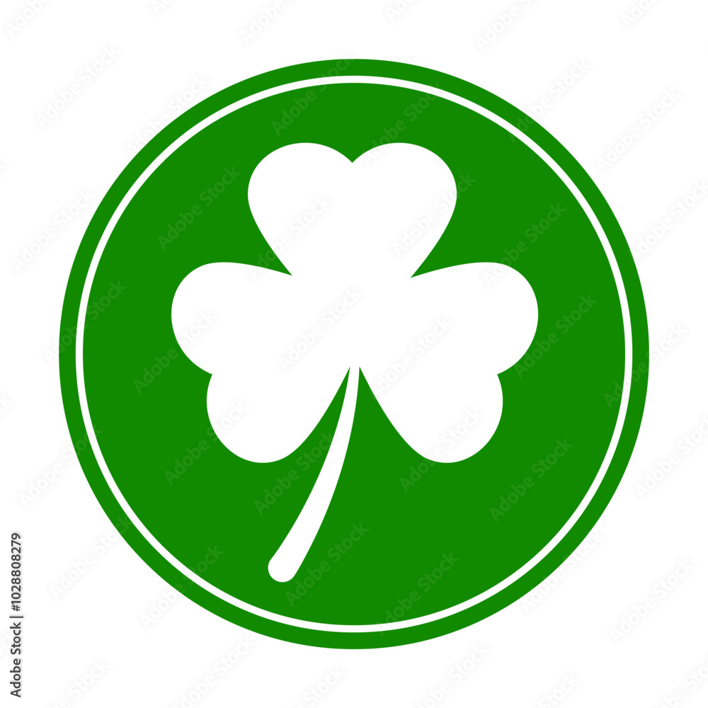 Leaf clover icon. Green clover icon on white background. Vector icon. Leaf clover icon. Green clover icon on white background. Vector icon.