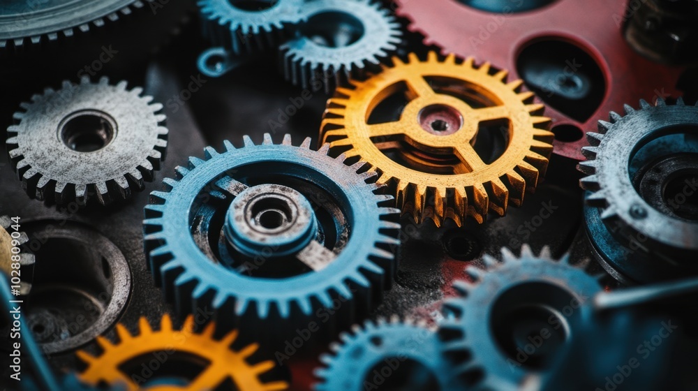 An eye-catching array of colorful machine gears and cogs, illustrating the intricate relationships in engineering and teamwork through the lens of complex machinery. An eye-catching array of colorful machine gears and cogs, illustrating the intricate relationships in engineering and teamwork through the lens of complex machinery.