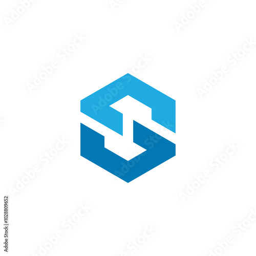 Letter S Hexagon logo design vector template