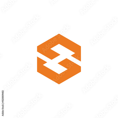 Letter S Hexagon logo design vector template