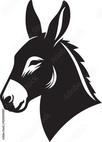 Donkey head silhouette vector