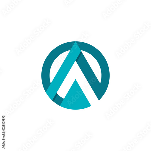 Abstract Letter A Arrow Circle Logo design vector template