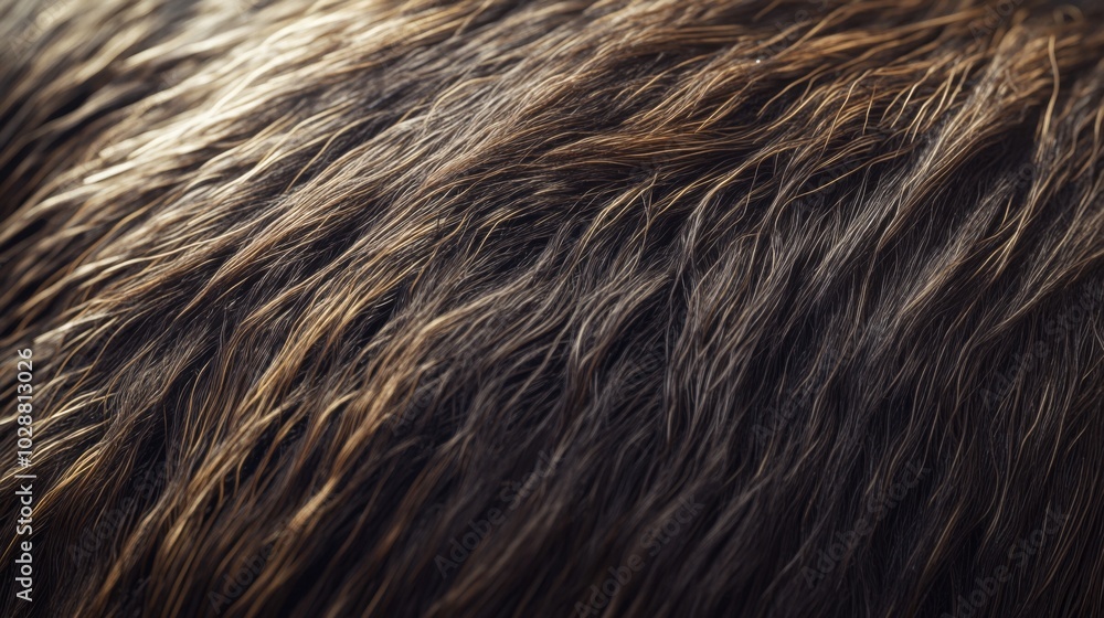 Fototapeta premium Close-up Texture of Brown and Black Fur