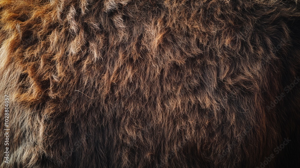 Naklejka premium Close-up of a Brown Animal's Dense Fur