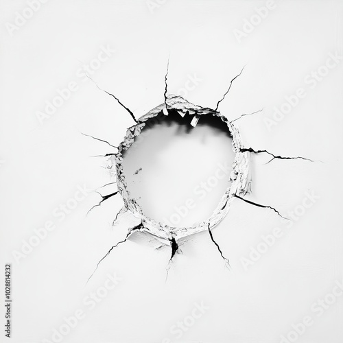 Abstract Hole in a White Wall