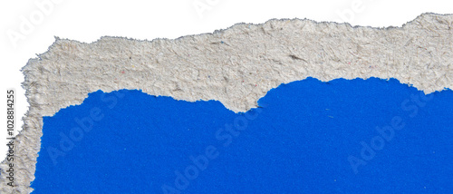 Ripped blue paper torn edges with transparent background png paper tear