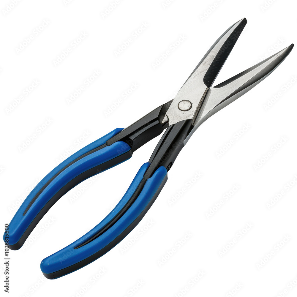 Fototapeta premium A pair of blue pliers with a black and blue handle
