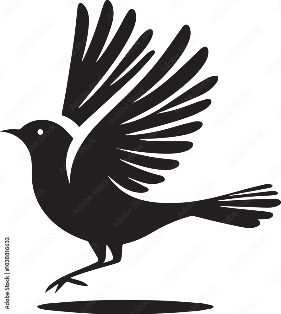 Obraz premium vector silhouette bird art work black and white