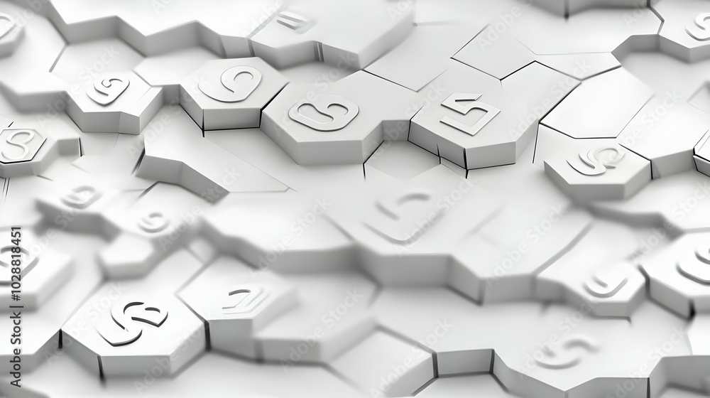 3D Minimalist Tile Pattern Featuring Geometric Shapes and Currency Symbols for Modern Business Advertising 3D Minimalist Tile Pattern Featuring Geometric Shapes and Currency Symbols for Modern Business Advertising