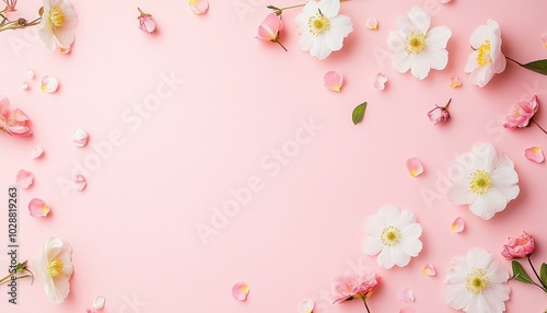 Springtime floral banner for wedding or Mother's Day greeting cards