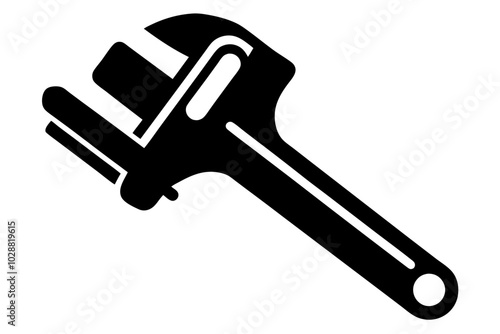 Pipe wrench icon vector | vector silhouette illustration on white background