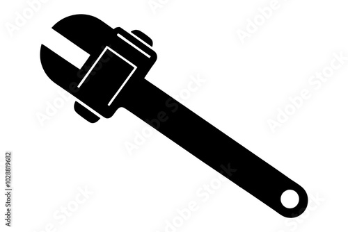 Pipe wrench icon vector | vector silhouette illustration on white background