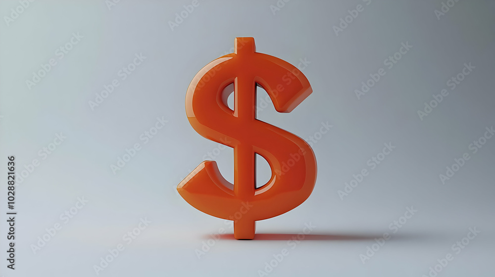 3D Printed Dollar Sign Concept on Plain Background - Medium Shot of Financial Innovation with Ample Copy Space for Modern Manufacturing 3D Printed Dollar Sign Concept on Plain Background - Medium Shot of Financial Innovation with Ample Copy Space for Modern Manufacturing