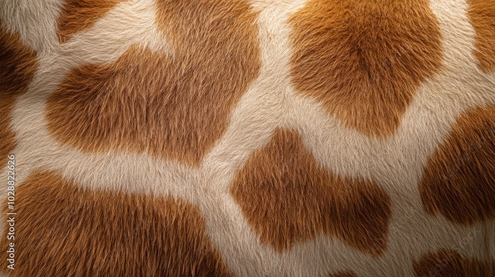 Close-up of Brown and White Furry Giraffe Pattern Close-up of Brown and White Furry Giraffe Pattern