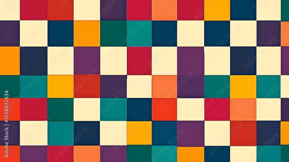 Abstract Geometric Pattern of Colorful Squares Abstract Geometric Pattern of Colorful Squares