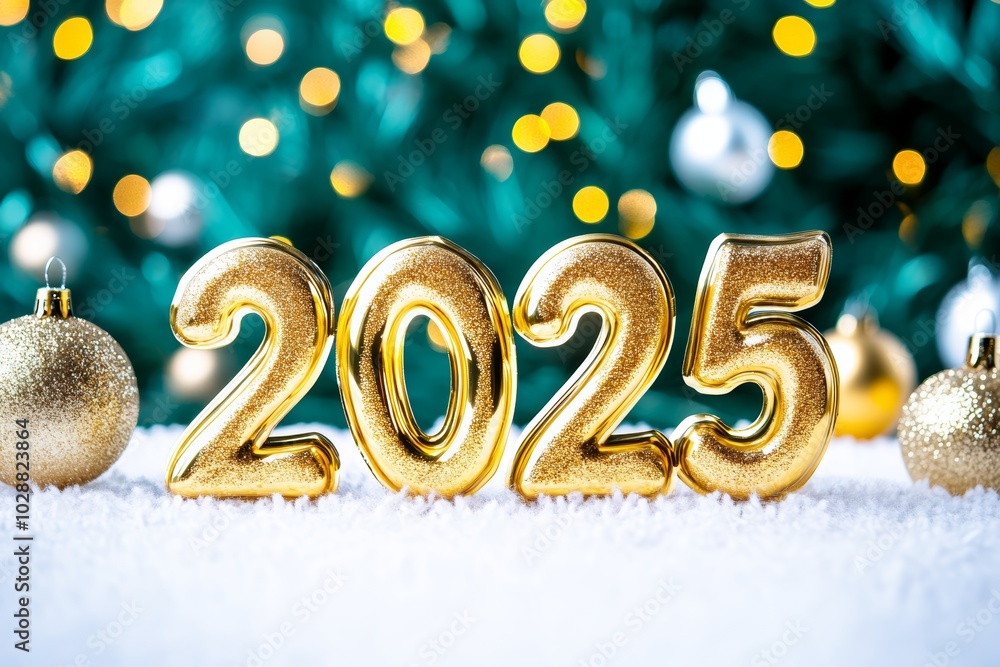 Happy New Year background and numbers 2025 year Happy New Year background and numbers 2025 year