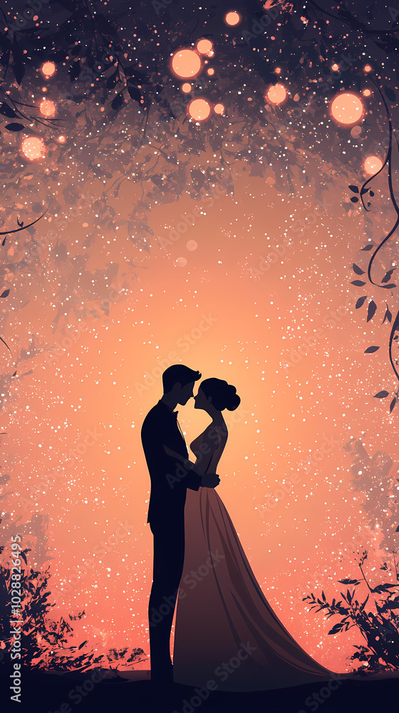 Romantic wedding .Bride and groom design vector image Romantic wedding .Bride and groom design vector image