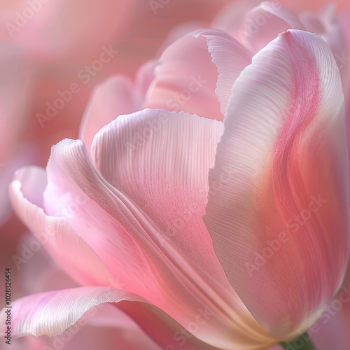 Wallpaper Mural pink tulip, focusing on the smooth petals and subtle gradients of color Torontodigital.ca