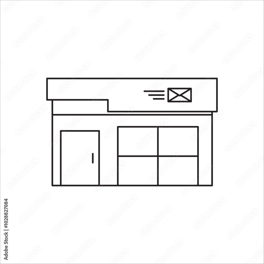 post office building icon outline vector post office building icon outline vector